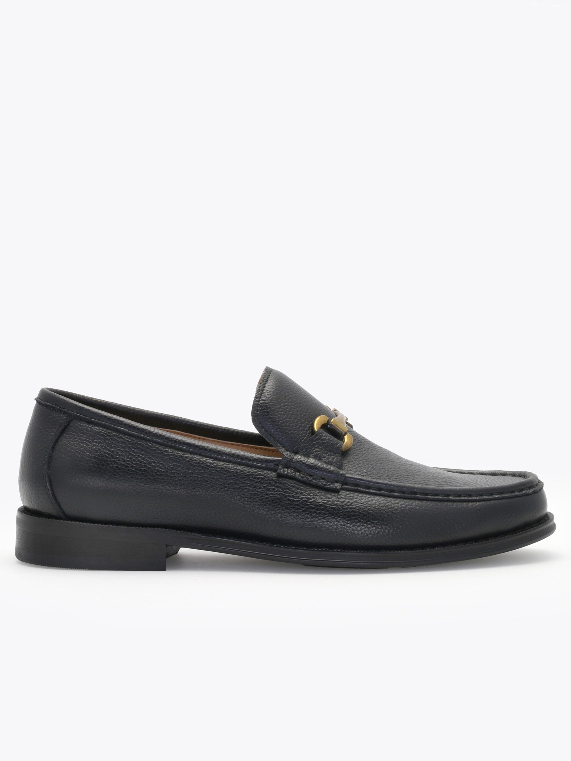 Penny loafer i sort skinn for herre
