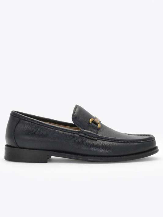 Penny loafer i sort skinn for herre